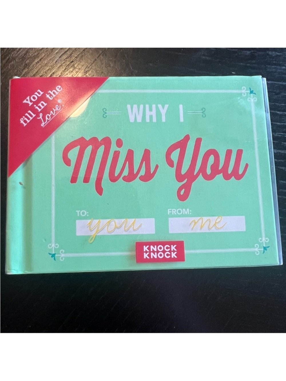 Knock Knock Mint Mini Book with Red Text